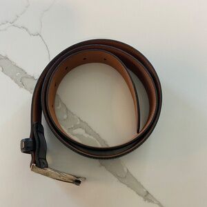 Brooks Brothers Silver Buckle Leather Dress Belt....Size 34